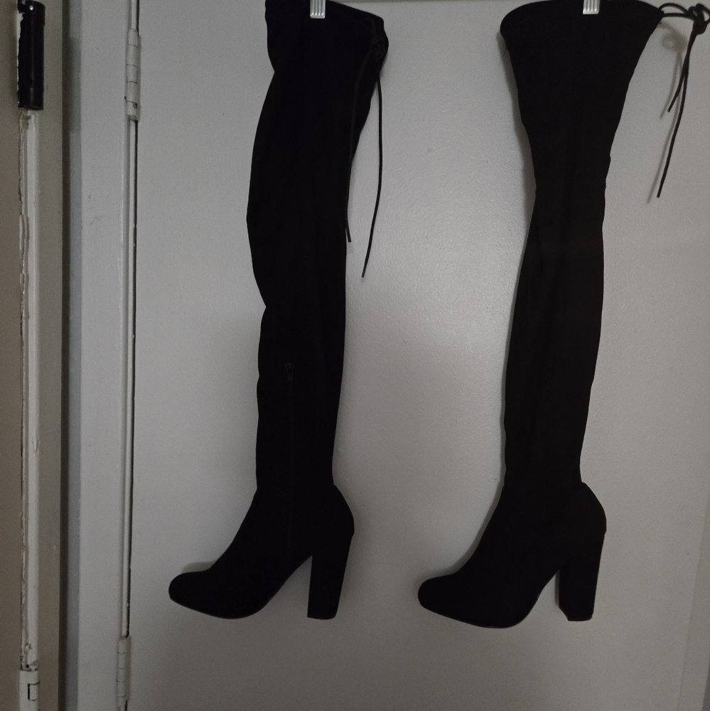 Thigh High Tie Back 2" Heels
